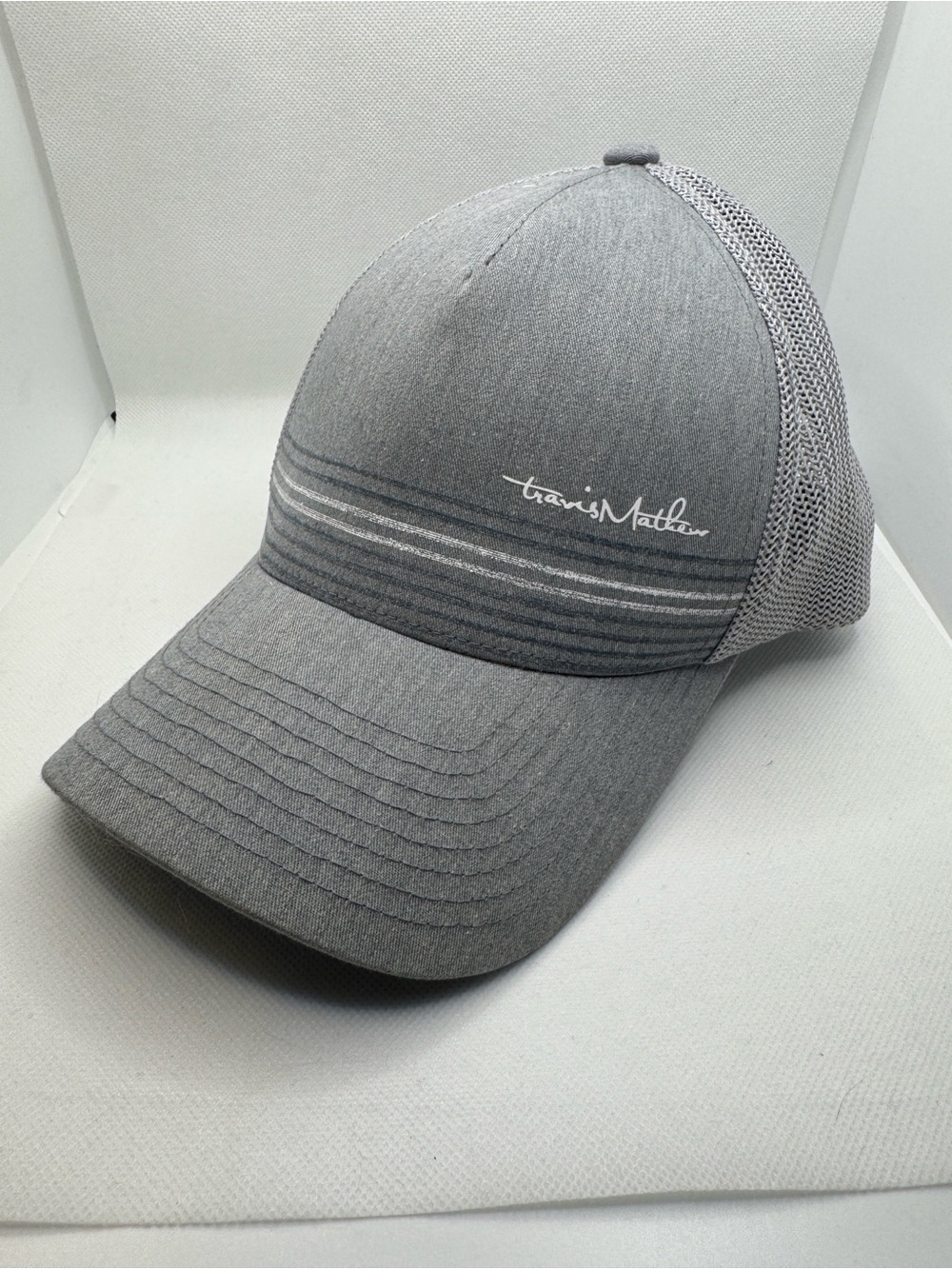 Travis Mathew Grey Flexfit 110 Mesh Snapback Adjustable Hat Yupoong